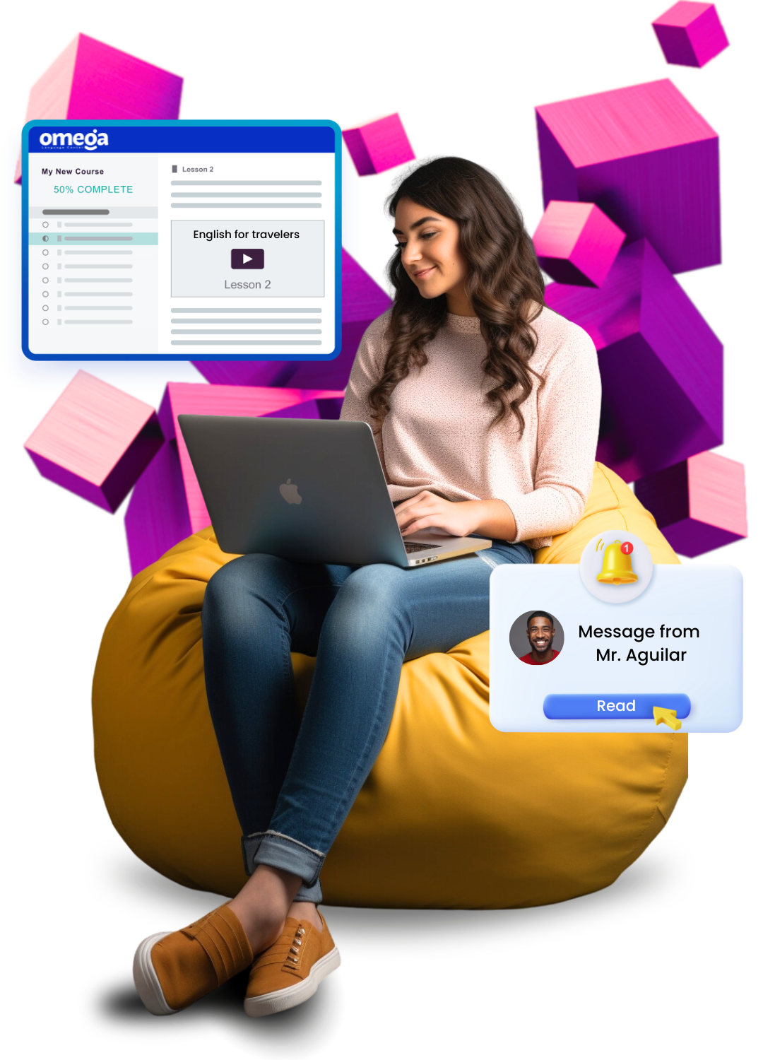 Girl Seated with Beanbag